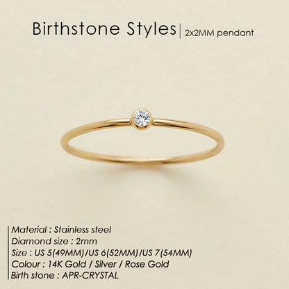 Anello delicato con pietra del mese