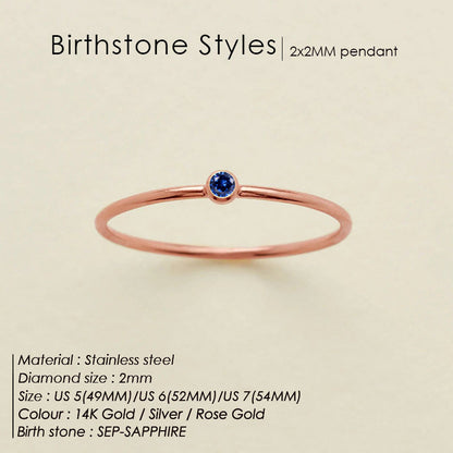 Dainty Birthstone Anello (Set)