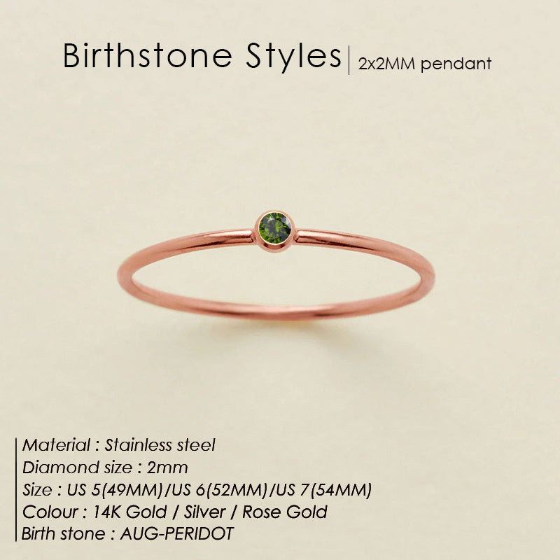 Dainty Birthstone Anello (Set)