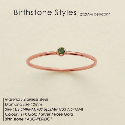 Dainty Birthstone Anello (Set)
