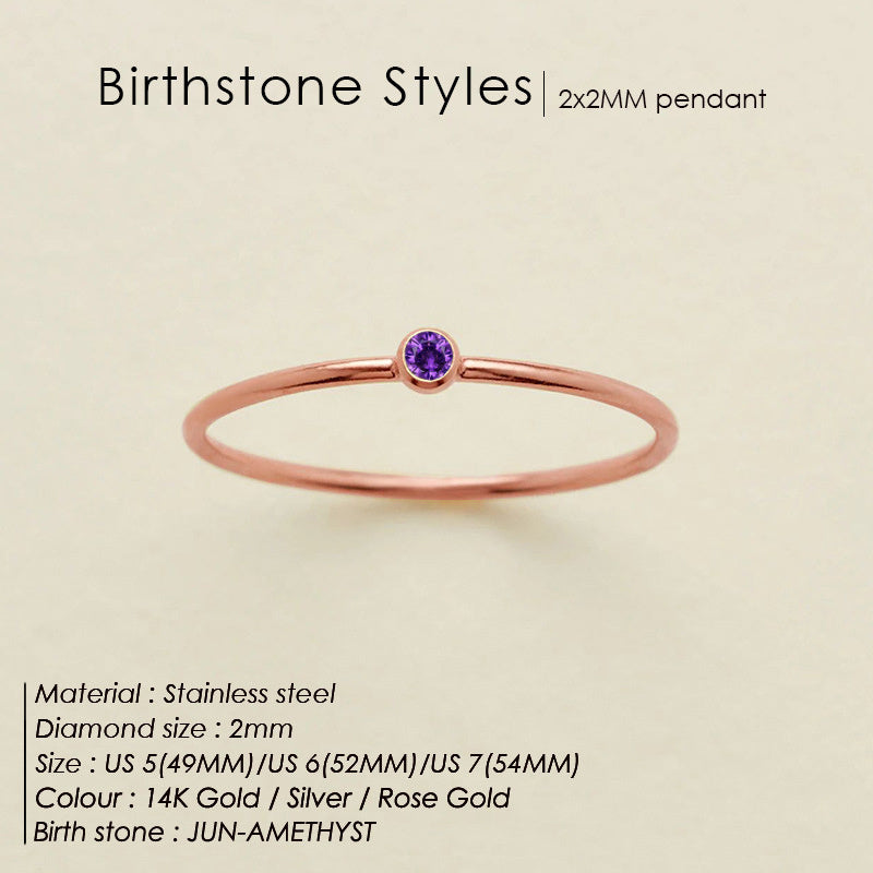 Dainty Birthstone Anello (Set)