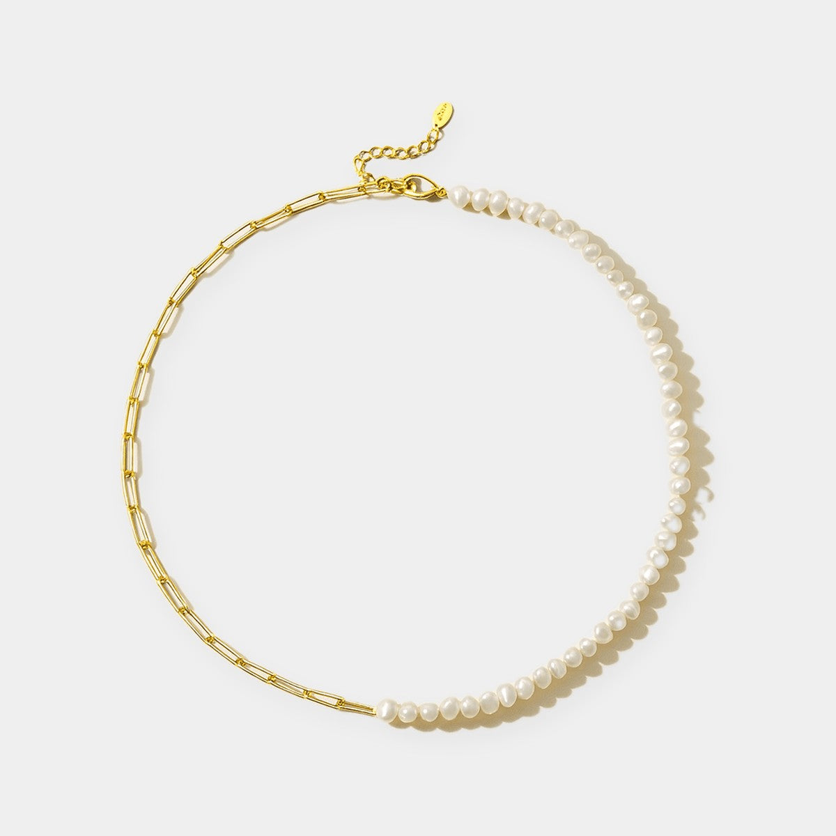 Rhoni Paper Clip Perla Bracciale and Collana