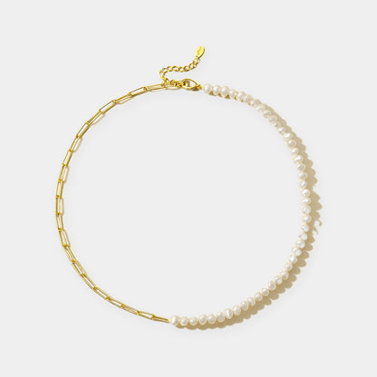 Rhoni Paper Clip Perla Bracciale and Collana