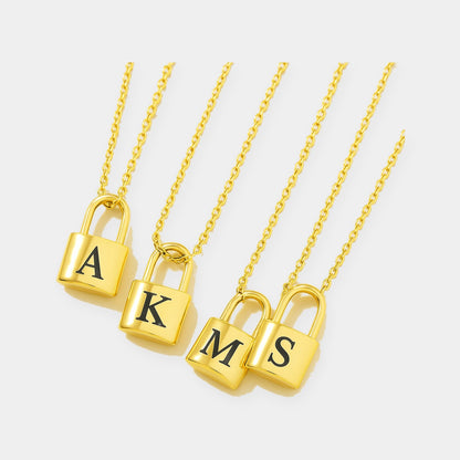 Ellie® Iniziale Love Lock 14K Oro Collana