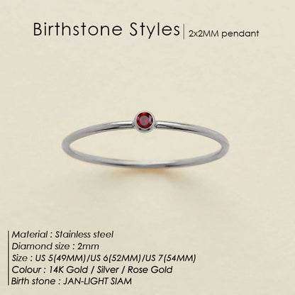 Dainty Birthstone Anello (Set)