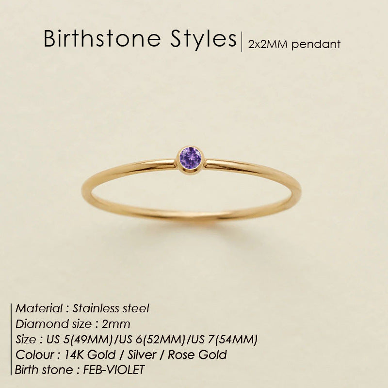 Dainty Birthstone Anello (Set)