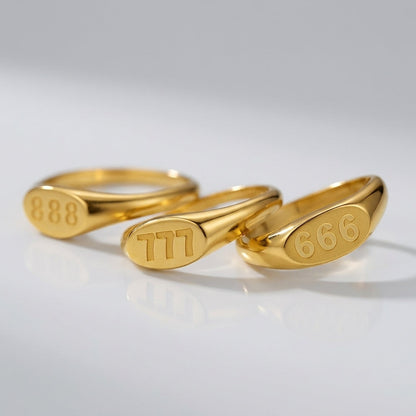 Angelica® Angel Number Signet Anello