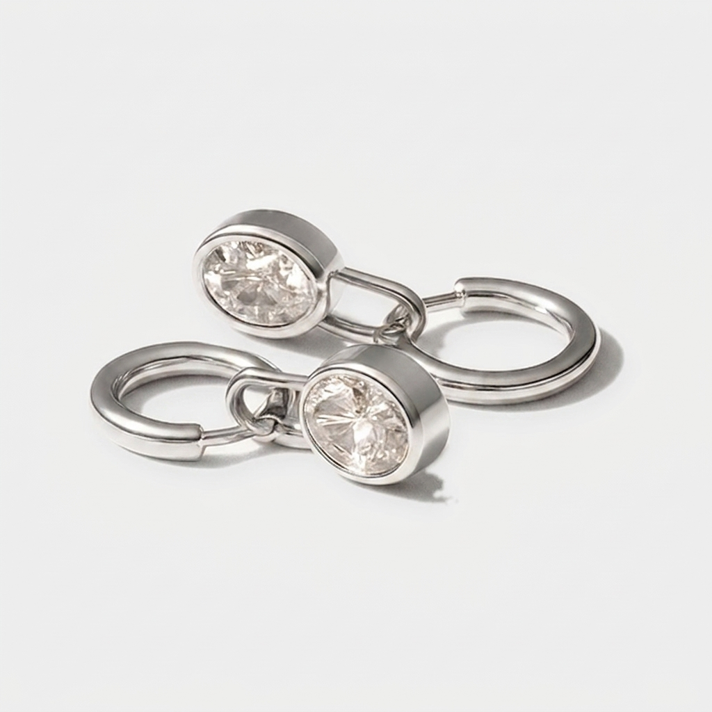 Orecchini Lucchetto con zirconi (Set)