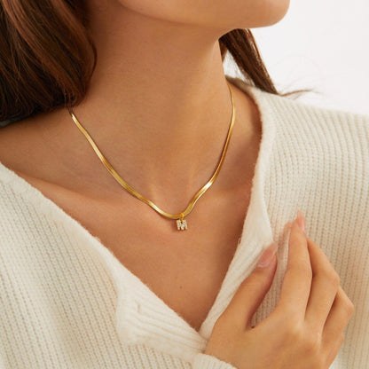 Melly® Diamond Iniziale Spina di pesce Collana