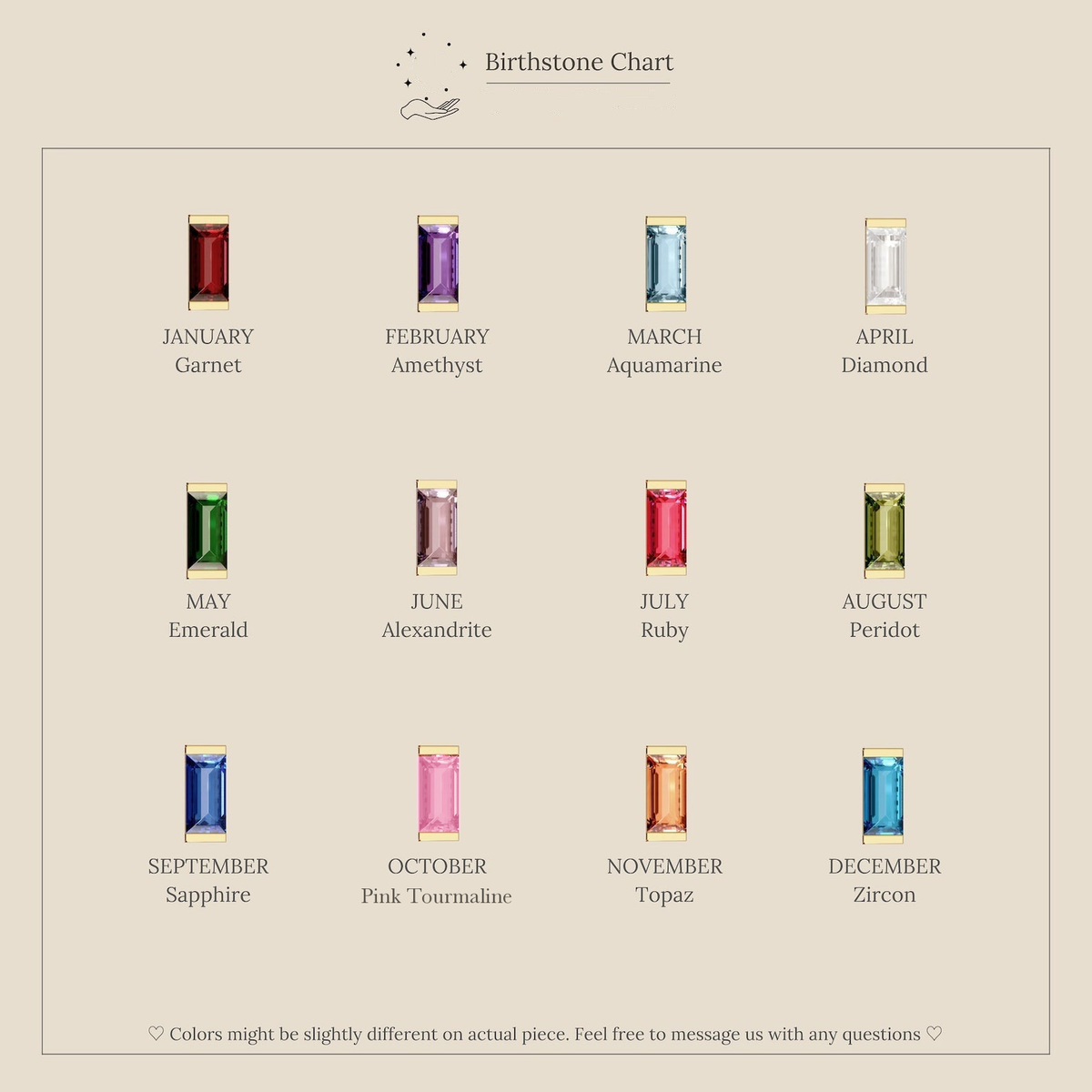 Bella Birthstone Huggies Orecchini