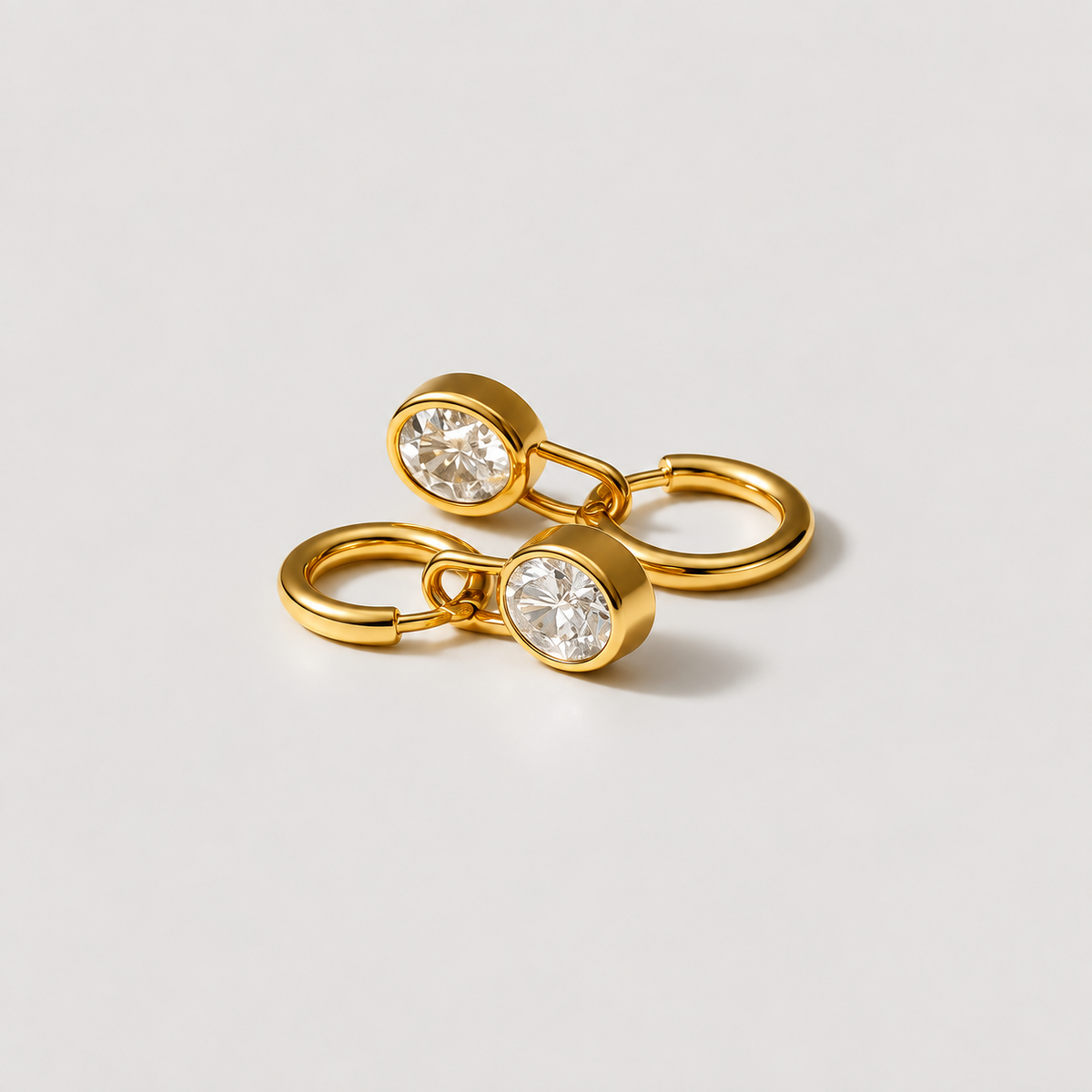 Orecchini Lucchetto con zirconi (Set)